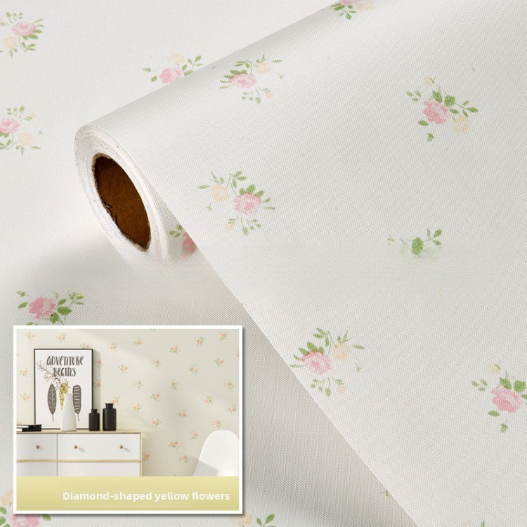 Ký Túc Xá Sinh Viên Giấy Dán Tường Dán Tân Trang Cô Gái Chống Thấm Nước Giấy Dán Tường Phòng Ngủ Ấm Áp Tự Dính Màu Hồng Mục Vụ Hộ Gia Đình Hoa Nhỏ