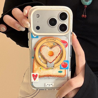 [Sheren] Ốp điện thoại giá đỡ trứng chiên bánh mì nướng Thích hợp cho i17 16 15 14 13 12 11 pro max Vỏ bảo vệ chống sốc
