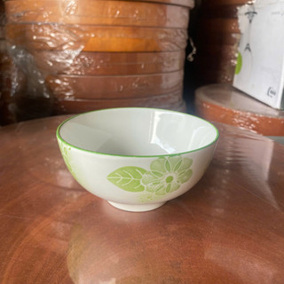 Bộ chén đĩa sứ Bông 79 lá xanh – phong cách tự nhiên, bền đẹp, dễ vệ sinh