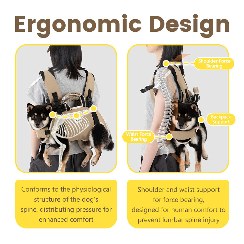 HIDREAM Pet Spine Protection Ba lô Thiết kế mang theo 3 chiều Hỗ trợ đầu Không bị rối cho thú cưng 15kg