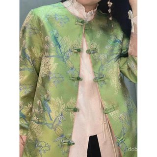 Áo khoác nữjacquard thanh lịch, style retro mùa xuân, phù hợp xu hướng phương tây