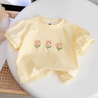 ÁO Thun Cotton Cổ TròN VớI HọA TiếT Hoa Và TôNg MàU Pastel DịU Nhẹ DàNh áO Thun Nữ HàN QuốC