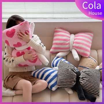 ColaHouse|Gối ôm hình thỏ với nơ bướm phong cách Instagram, gối ôm cho giấc ngủ trưa, gối ôm, gối tựa lưng