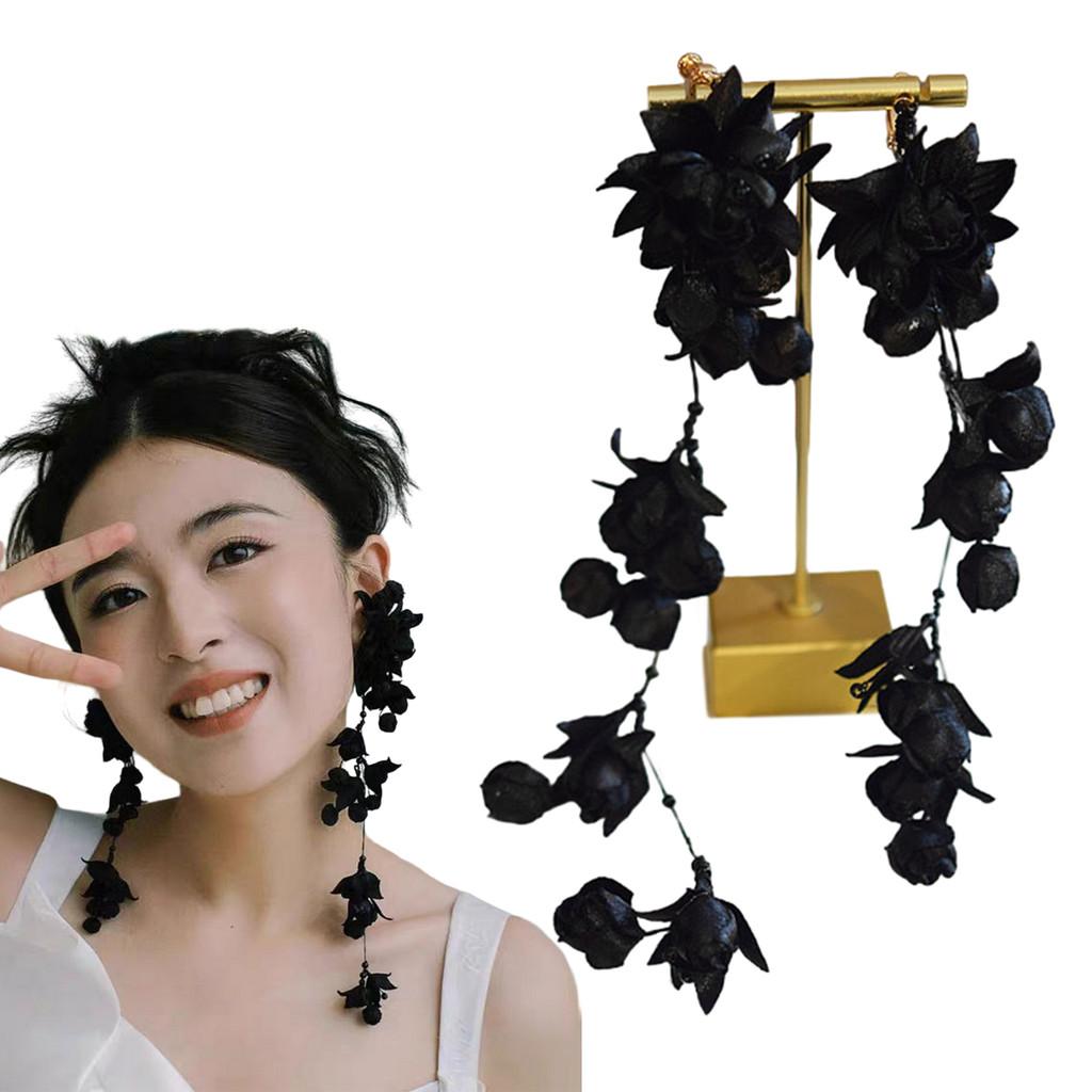 Kẹp tai bông có tua dài thanh lịch, chống trơn trượt, phù hợp làm quà tặng ngày lễ
