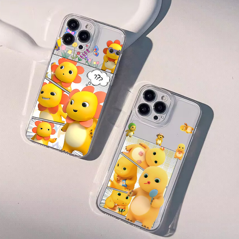 Ốp Điện Thoại NAILONG Màu Vàng Dễ Thương Cho IPhone 14 15 16 17 Pro Max 14 15 16 Plus 16e 17AIR Vỏ Mềm Trong Suốt Hoạt Hình Chống Rơi TPU Xu Hướng Thương Hiệu Chống Sốc