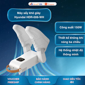 Máy sấy khô giày Hyundai HDR-006-WH - Kháng khuẩn và khử mùi - Bảo hành chính hãng 12 tháng