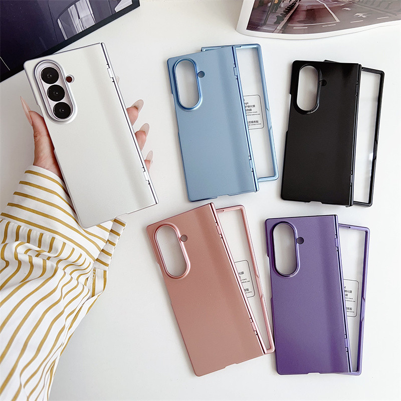 Vỏ cường lực mờ 2 trong 1 bản lề lò xo siêu mỏng cho Samsung Galaxy Z kèm phim màn hình
