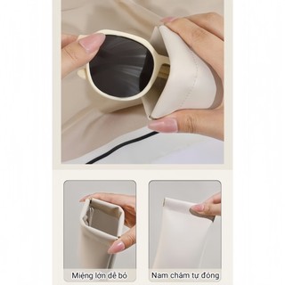 Bao da đựng mắt kính, hộp đựng mắt kính có lót nhung chống trầy, nắp nam châm tự đóng - SUNND