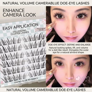 Lông mi giả mắt Doe tự nhiên C Curl Matte Black Sợi tổng hợp Lash cho mắt châu Á Camera HD Sẵn sàng