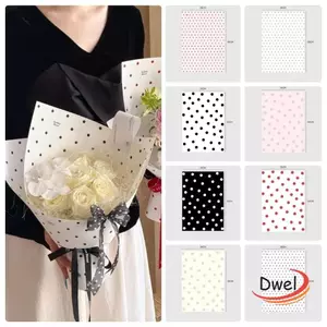 Giấy gói chấm bi DWEL, Bao bì hoa bó hoa DIY dày, Bó hoa giấy gói quà phong cách Hàn Quốc trang trí