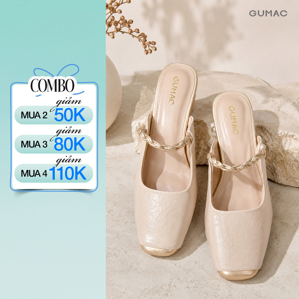Sục Nữ GUMAC Phối Màu Thanh Lịch Thiết Kế Mũi Vuông Cá Tính Sang Trọng GF11039