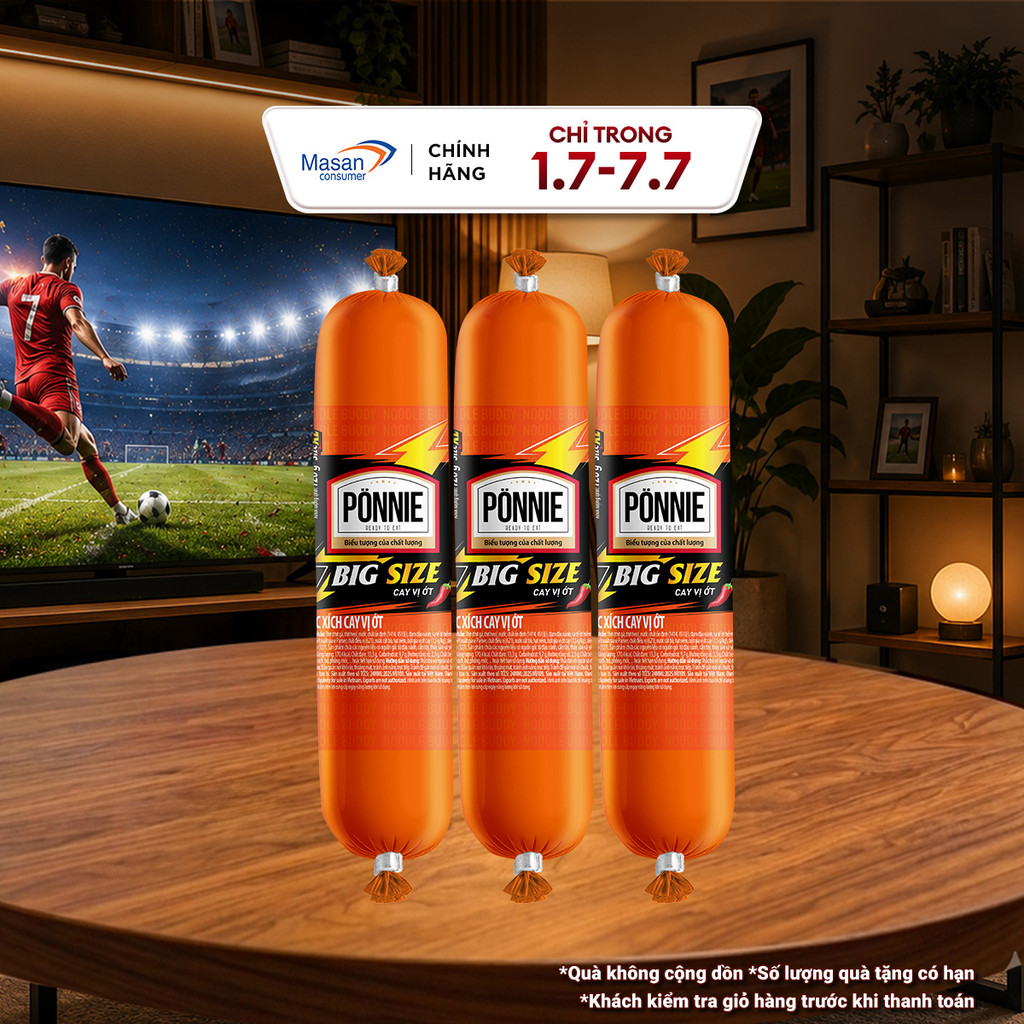 [Chọn loại] Xúc xích Tiệt trùng Ponnie cay vị ớt cây x 120g