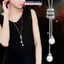 TMOY Cổ Điển Đơn Giản Ngọc Trai Dài Xoắn Ốc Có Thể Điều Chỉnh Mặt Dây Chuyền Nelace Cho Nữ Cô Gái Tinh Tế Đa Năng Dây Chuyền Áo Len Phụ Kiện Quà Tặng TMOY