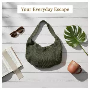 BeautifulHomeA Thời Trang Nữ Rỗng Dệt Túi Đeo Vai Dung Tích Lớn Đan Nách Túi Chắc Chắn Móc Tote Túi Xách Lưới Mùa Hè Túi Đi Biển VN