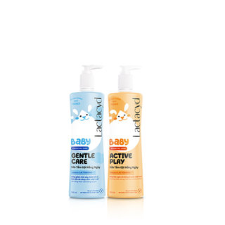 Bộ 1 Sữa Tắm Gội Trẻ em Lactacyd Baby Active Play 500ml +1 Lactacyd Baby Gentle Care 500ml