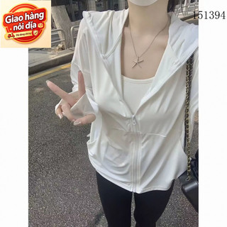 Giao hàng nội địa từ Việt Nam Áo khoác nữ UPF50 + chống nắng Áo khoác dài tay khô nhanh 0513
