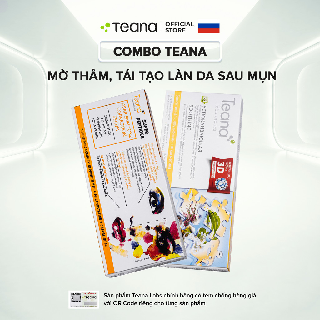Combo Teana mờ thâm, tái tạo làn da sau mụn (asap + b3)