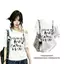 Summer Plus size Pure Desire Hot Girl Áo thun ngắn tay xiên vai in chữ Off-the-Shoulder Loose Cover