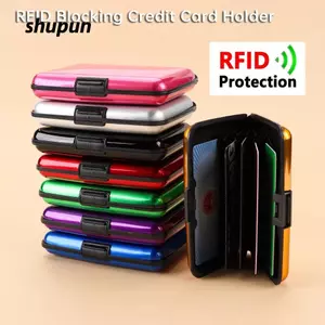 Túi đựng thẻ SHUPUN chống RFID, hộp đựng thẻ tín dụng nhôm chống trộm, 6 ngăn thẻ bền bỉ cho nam nữ