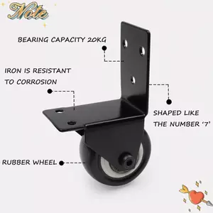 NOTE1 Bánh Xe Xoay, Đĩa Hình Chữ L Im Lặng Nội Thất Caster, Di Động Đa Năng Chống Mài Mòn Phần Cứng Caster Văn Phòng
