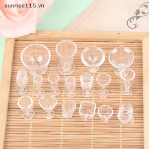 SRVN 17 Cái / lô Đĩa Đĩa Bát Đĩa Bộ Đồ Ăn Nhà Búp Bê Đồ Chơi Thu Nhỏ Búp Bê Thực Phẩm Nhà Bếp Phụ Kiện Phòng Khách Tỉ Lệ 1: 12.
