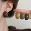 PNPIA- Bông tai bán nguyệt bằng nhựa Tinh tế Vintage Chunky Ellipse Bông tai hình học Không phai Trang sức thời trang cho phụ nữ đi chơi cuối tuần