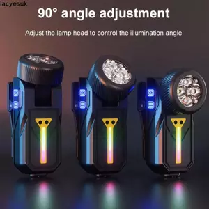 Đèn pin kẹp LACYESUK EDC, Thiết kế chống nước có thể sạc lại USB Đèn pin LED có thể sạc lại, Đèn bỏ túi 4 chế độ Cảm biến cử chỉ 680LM Độ sáng Đèn làm việc chạy bộ