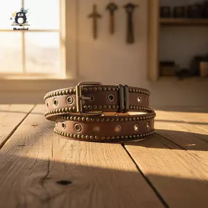 Thắt lưng da PU cổ điển có đinh tán Thiết kế rỗng Hoàn hảo để mặc hàng ngày Quần jean Trang phục thường ngày Mới