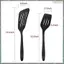 2 Chiếc Thìa Xoay Cá Có Rãnh Silicon, Thìa Cho Nồi Chống Dính Nướng Bánh, Nấu Ăn, Chịu Nhiệt, Đen