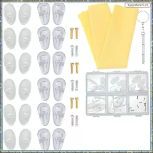 12 Cặp Miếng Đệm Mũi Silicon Mềm Như Thạch Và Không Khí -in Kính Miếng Đệm Mũi Với Ốc Vít Vàng Bạc Dễ Dàng Lắp Đặt
