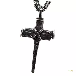 Ở lại Hợp Thời Trang Gothic Chữ Thập Mặt Dây Chuyền Vòng Cổ Hợp Kim Di Động Dây Chuyền Unisex Thiết Kế