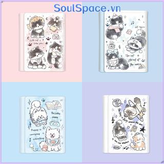 SOULSPACE Ví đựng tiền xu, INS Style Mèo con dễ thương Thẻ tín dụng Holoder, Mini 3 lần Ví đựng thẻ da PU dành cho bé gái Quà tặng học sinh
