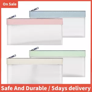 4 Túi đựng tiền có dây kéo, Phong bì tiền mặt, Túi đựng tiền, Túi gửi ngân hàng trong suốt, Túi ngân hàng, Túi đựng tiền, Túi đựng tiền xu Dễ sử dụng