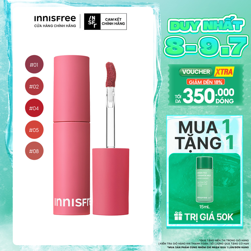 Son tint dạng lì siêu nhẹ môi innisfree Airy Matte Tint 3.8g (New 2023)