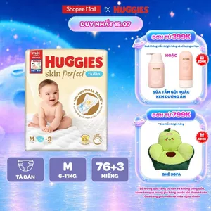 Tã/bỉm dán sơ sinh Huggies Skin Perfect NB70+6/S54+6/S80+2/M76+3 miếng với 2 vùng thấm giảm kích ứng da