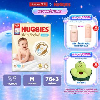 Tã/Bỉm Dán Sơ sinh Huggies Skincare Super Jumbo M76+3/L68/XL60/XXL54