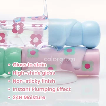 COLORGRAM Fruity Glass Tint 14 Lychee Sulky, Son Tint bóng lâu trôi, Son bóng làm đẹp Hàn Quốc, Geek Nude Series