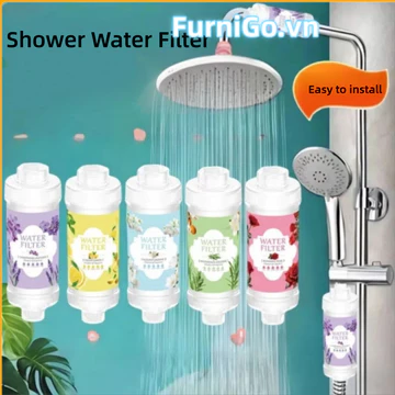 Bộ lọc đầu vòi hoa sen FURNIGO, Bộ lọc vòi sen nước hoa, Máy lọc vòi hoa sen PP có thể thay thế Phụ kiện phòng tắm