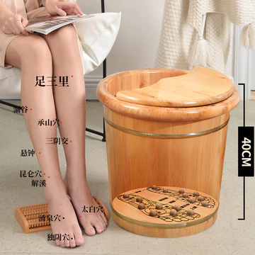 4UYQ Bồn ngâm chân mùa đông, thích hợp cho phần chân dưới, bồn ngâm chân dùng trong nhà, bồn rửa chân bằng gỗ nguyên khố