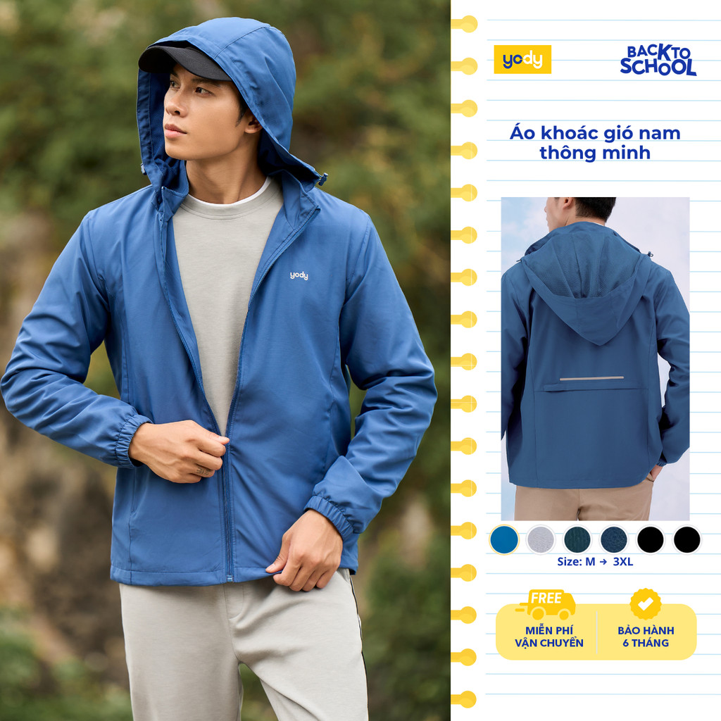 Áo khoác gió nam YODY thông minh cản gió chống thấm nước cản bụi MCWC25A037