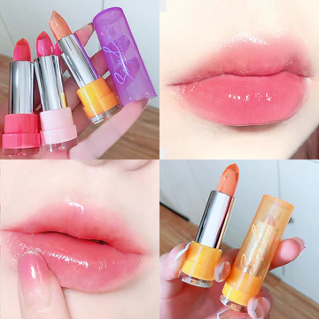 dưỡng môi son dưỡng môi có màu Son Môi Hengfang Thay Đổi Màu Sắc Dưỡng Ẩm Pha Lê Trong Suốt Thạch Chống Phai Màu Chống Dính Cốc Son Môi Chống Thấm Nước Thay Đổi Nhiệt Độ Bột