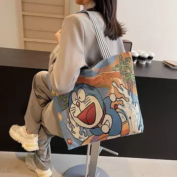 Hoạt Hình Dung Tích Lớn Nữ Túi Đeo Vai Túi Tote Túi Tote Túi Tote Túi Tote Thêu Túi Dệt Kim Hoạt Hình Dung Tích Lớn Nữ Túi Đeo Vai Túi Tote Túi Tote Túi Tote