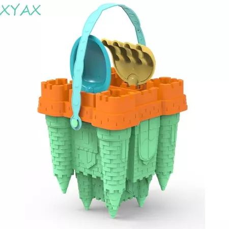 Bộ đồ chơi cát bãi biển XYAX, Đồ chơi mùa hè Phụ kiện bãi biển Đồ chơi khuôn cát lâu đài, Chơi cát Đồ chơi trẻ em Vui nhộn Sáng tạo Lâu đài vàng Xô chơi Bộ cát Đồ chơi trẻ em