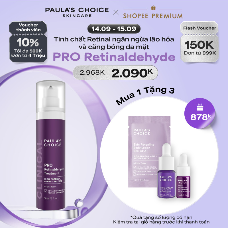 [HSD:11/27] Tinh chất Retinal ngăn ngừa lão hóa và căng bóng da mặt Paula's Choice PRO Retinaldehyde Treatment 30ml 1501