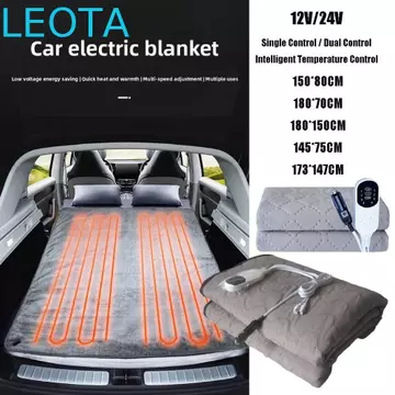 Thảm sưởi ấm nhiệt LEOTAKF, Điều khiển đơn / Điều khiển kép Điều khiển nhiệt độ thông minh Chăn sưởi ấm ô tô, Thảm sưởi ấm ô tô 51W 12V 1-2 người sưởi ấm ô tô sưởi ấm xe mùa đông