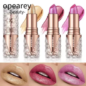 OPEAREY 1 Cái Trang Điểm Môi, Son Môi Lấp Lánh Mượt Dưỡng Ẩm Vàng Quicksand, Bền Lâu Chống Thấm Nước 10 Màu Ngọc Trai Son Tint