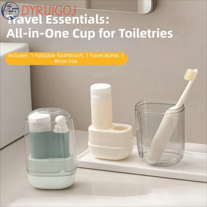 Bộ đồ vệ sinh du lịch 4 / 5 chiếc DYRUIDOJ, Bộ chai du lịch rỗng di động, Chai đựng đồ có thể tái sử dụng chống rò rỉ dung tích lớn Bộ cốc đựng bàn chải đánh răng Bộ đồ nghỉ mát