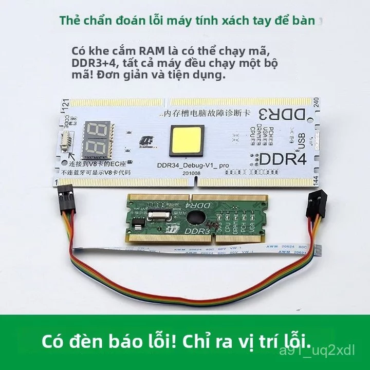 Thẻ chẩn đoán khe RAM laptop DDR3 Qiguan, thẻ test khe RAM DDR4 máy bàn bán chạy giao nhanh