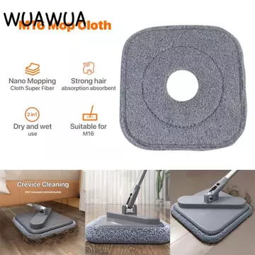 WUAWUA 1 Cây lau nhà tự giặt, Cây lau nhà vệ sinh gia đình có thể giặt được Thay thế vải, Cây lau nhà xoay 360 thời trang Tấm lau nhà cho cây lau nhà M16