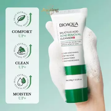 Jiauting BIOAQUA Sữa rửa mặt Axit Salicylic Điều Hỗ trợ giảm mụn Dưỡng ẩm Kiểm soát dầu Chăm sóc da Mặt Sữa rửa mặt Sữa rửa mặt Sữa rửa mặt Chăm sóc da Jiauting